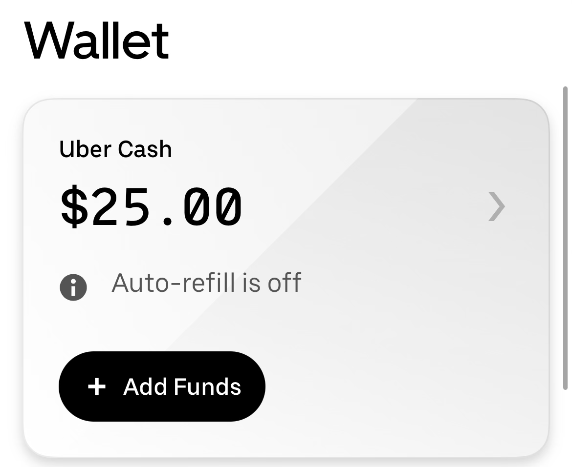 Uber Cash screenshot