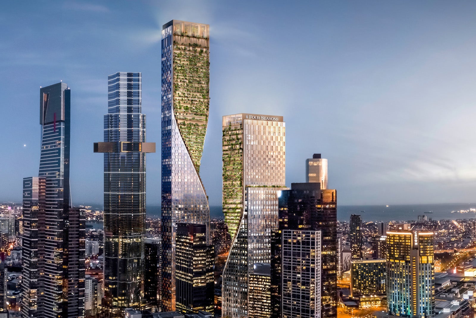 rendering of two tall buildings in Melbourne