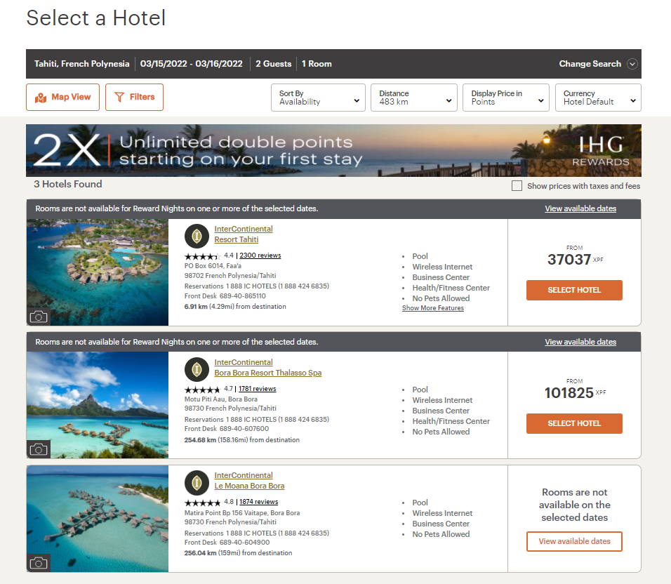 Searching for an IHG award