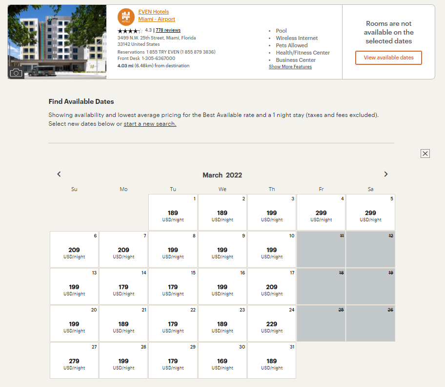 IHG paid calendar