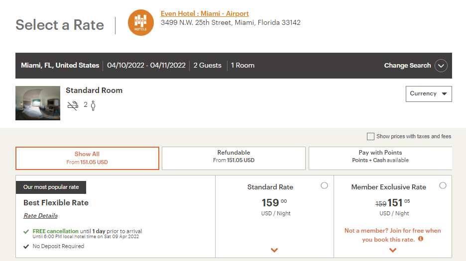 Booking an IHG night