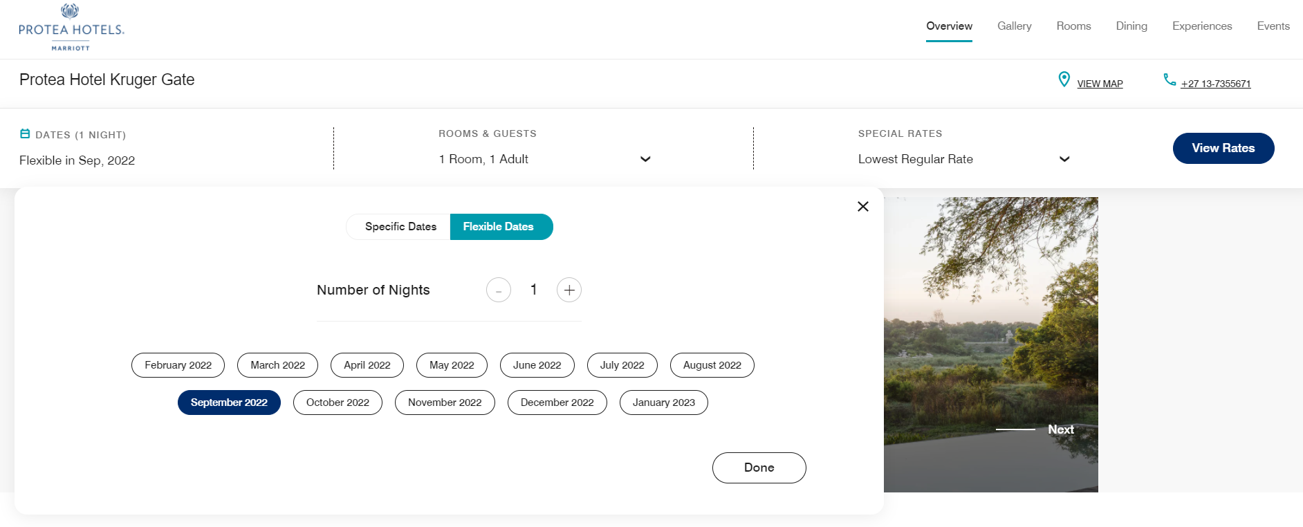 Searching for flexible Marriott dates