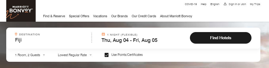 Marriott award search