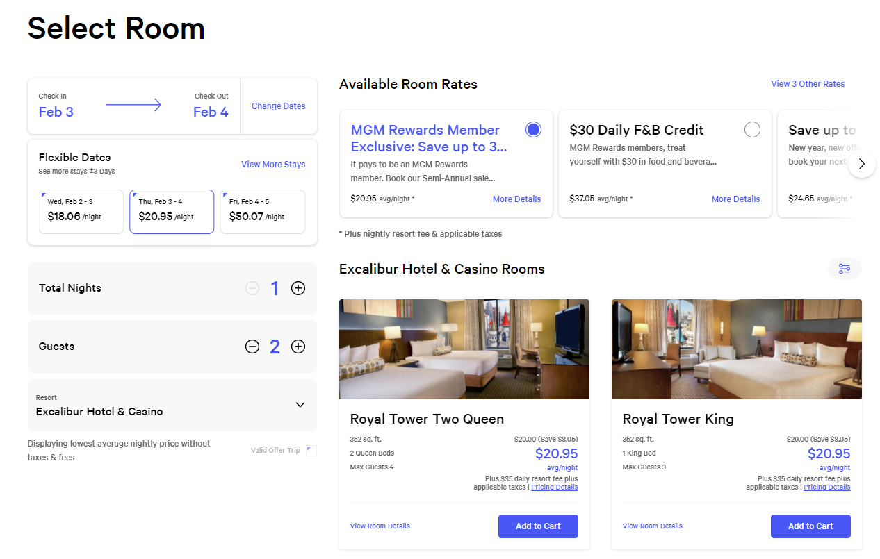 MGM food and beverage packages