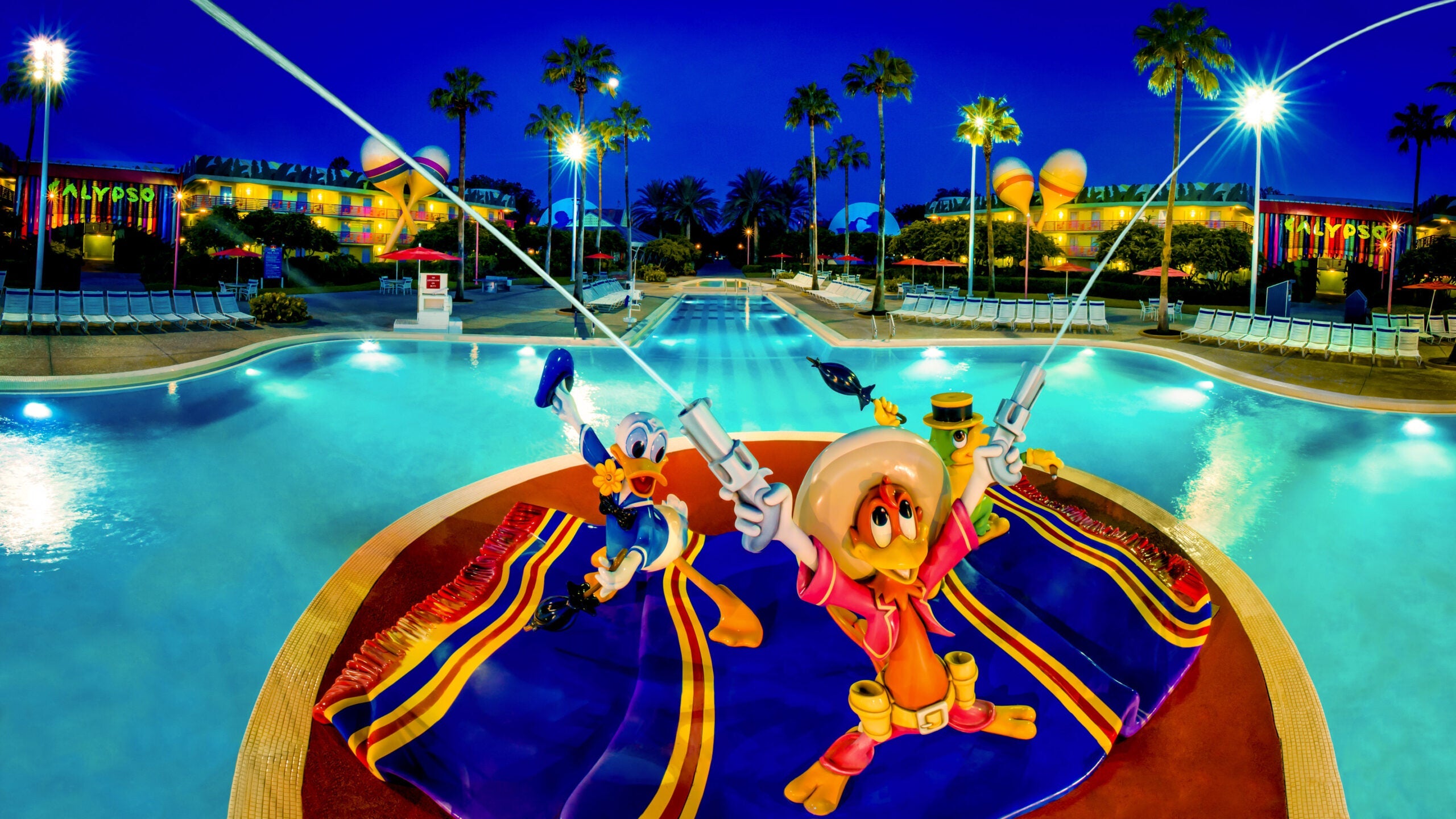 Guitar-shaped pool at Disney's All-Star Music Resort