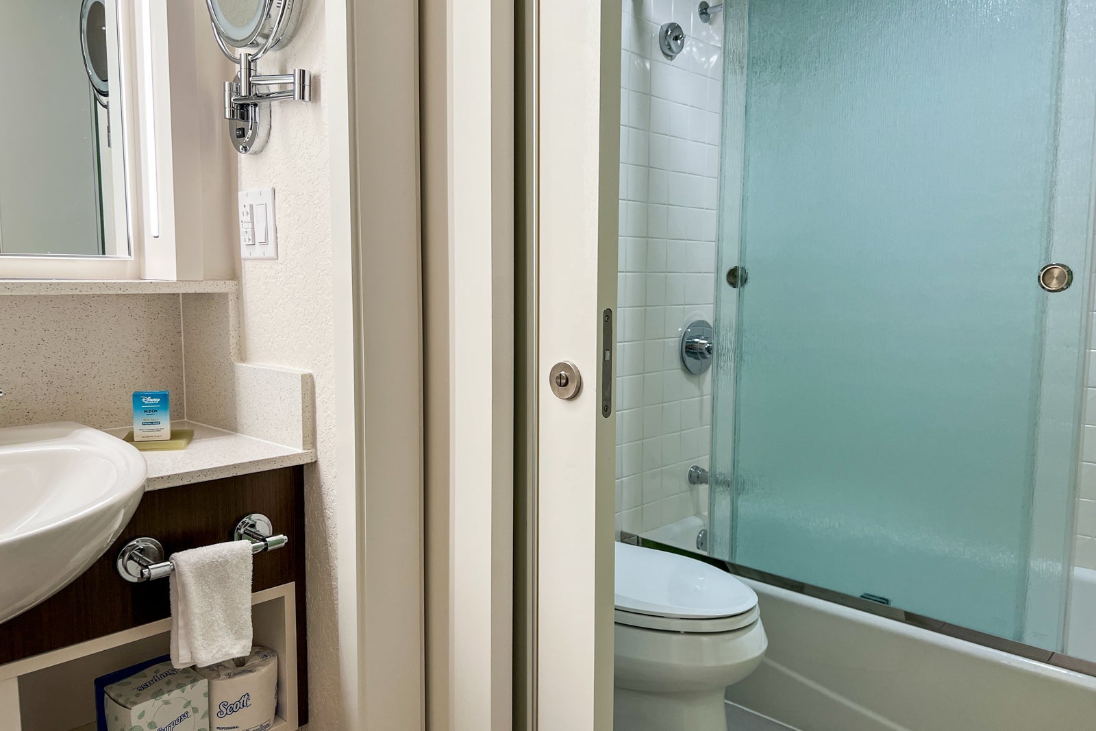 Bathroom in family suite at Disney's All-Star Music Resort
