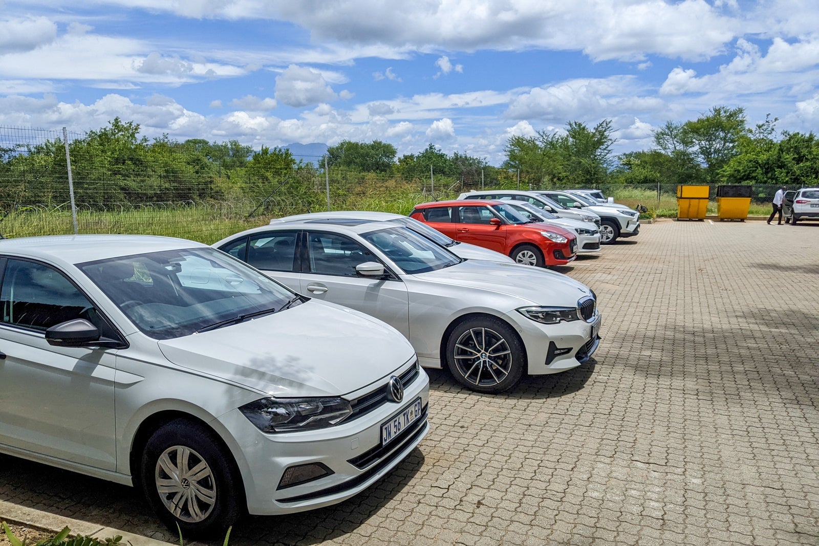 Rental cars at Hoedspruit airport in South Africa
