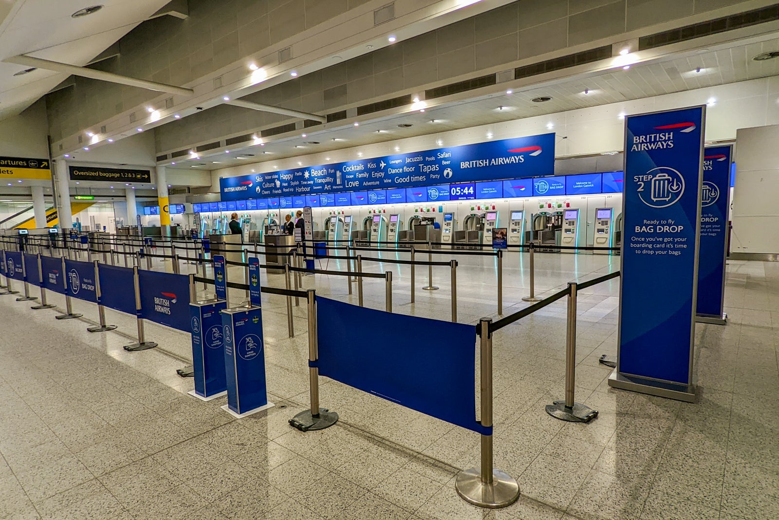 British Airways airport check-in area