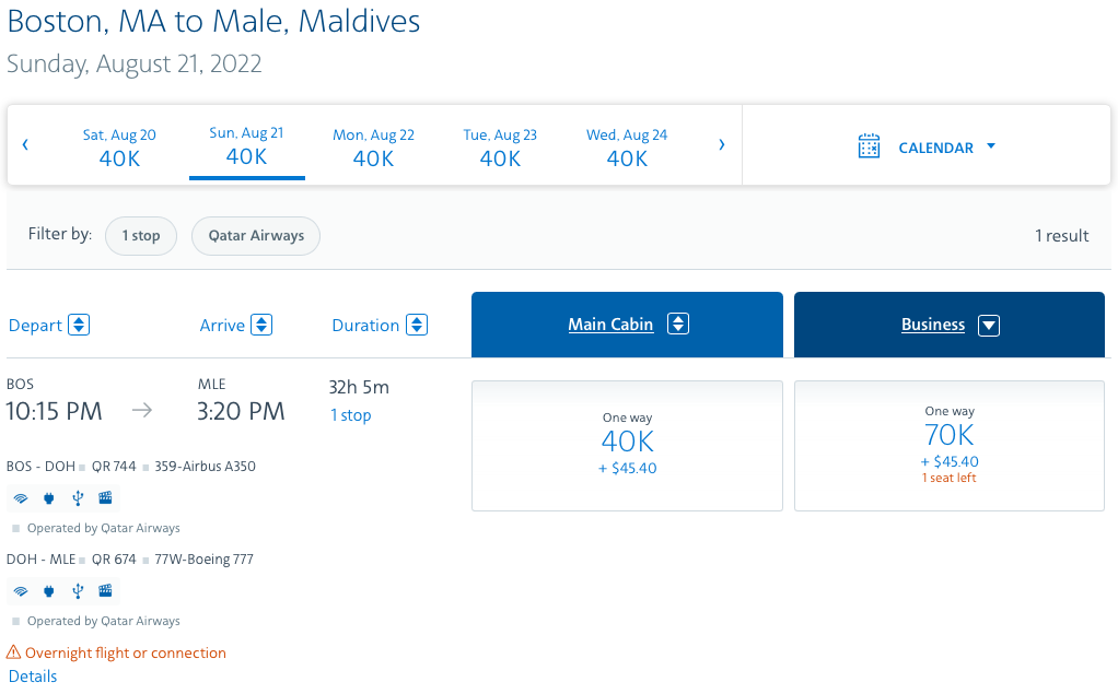 BOS to MLE award space