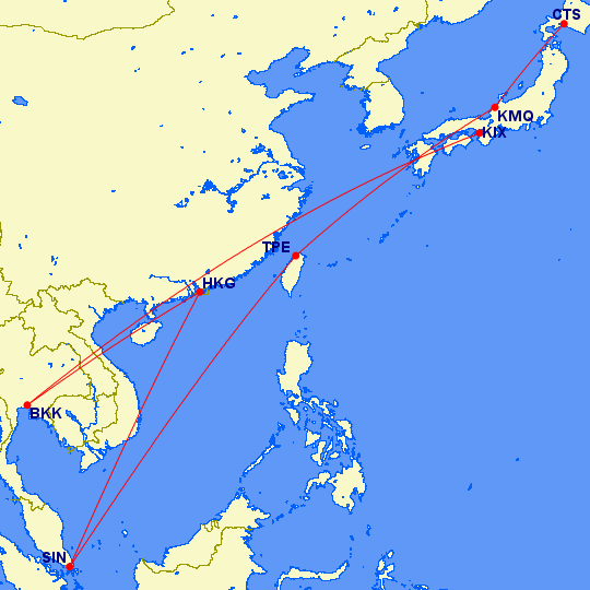 CTS-KMQ-TPE-SIN-HKG-BKK-KIX