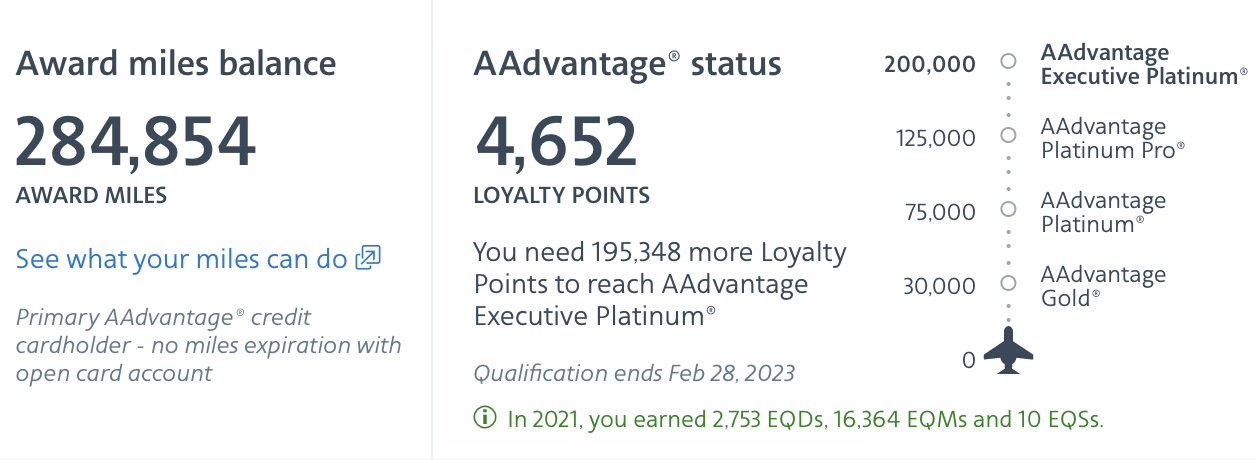 Clint Henderson AAdvantage account balance screenshot