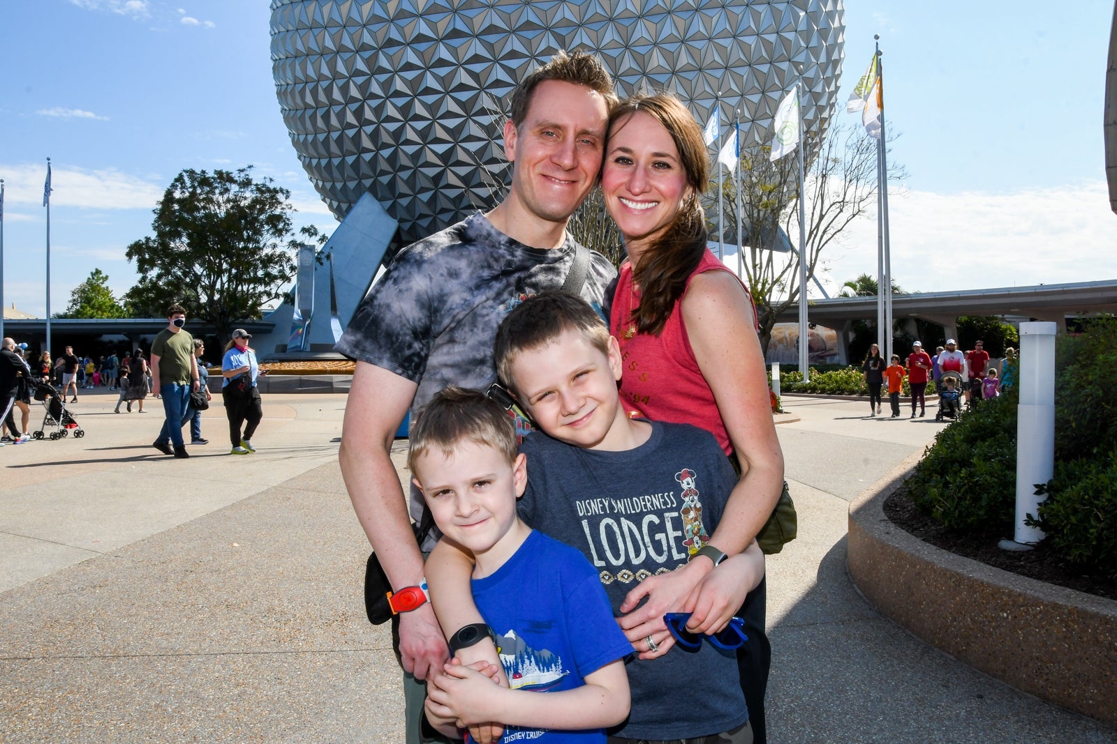 A family at Epcot at Disney