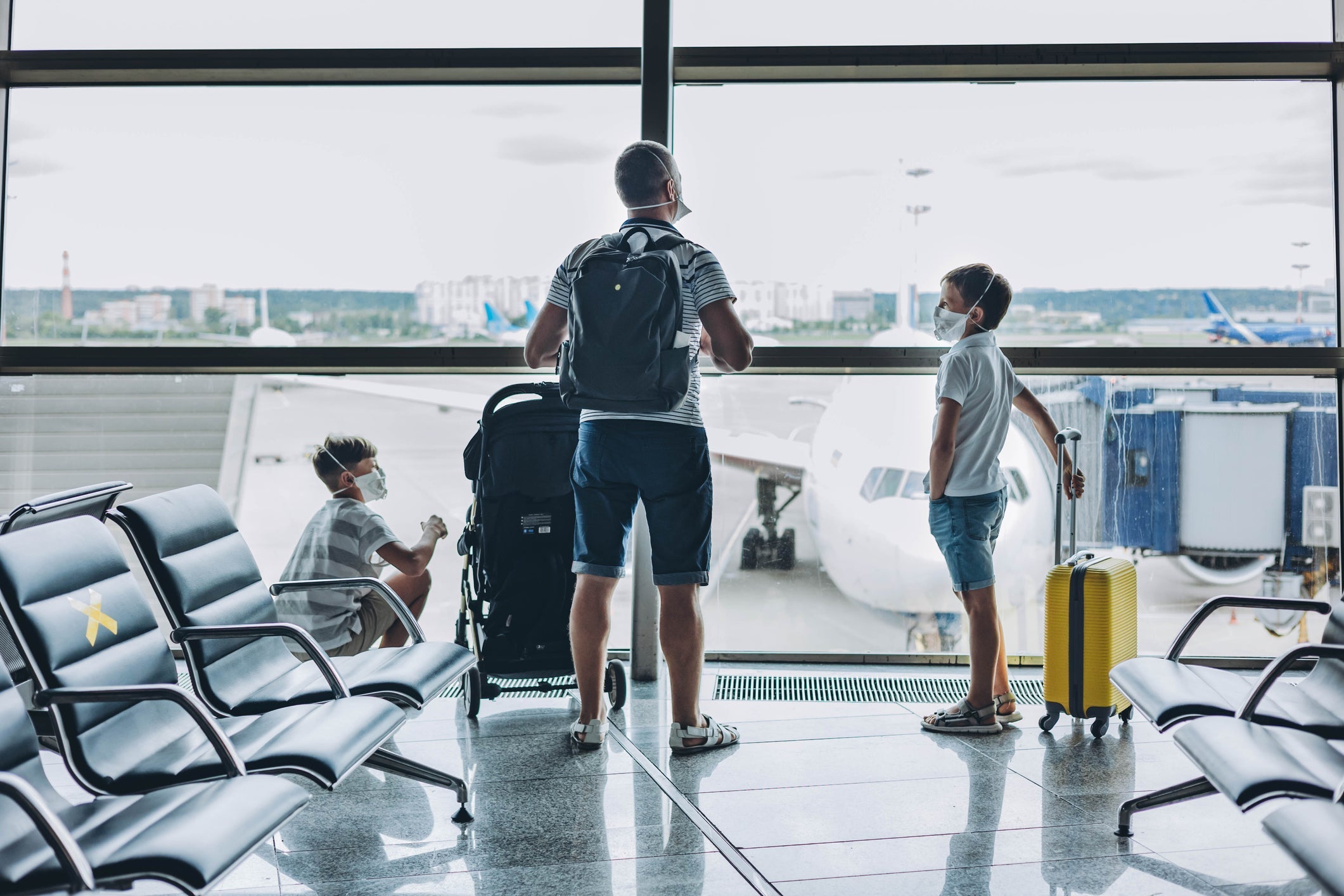 family in airport