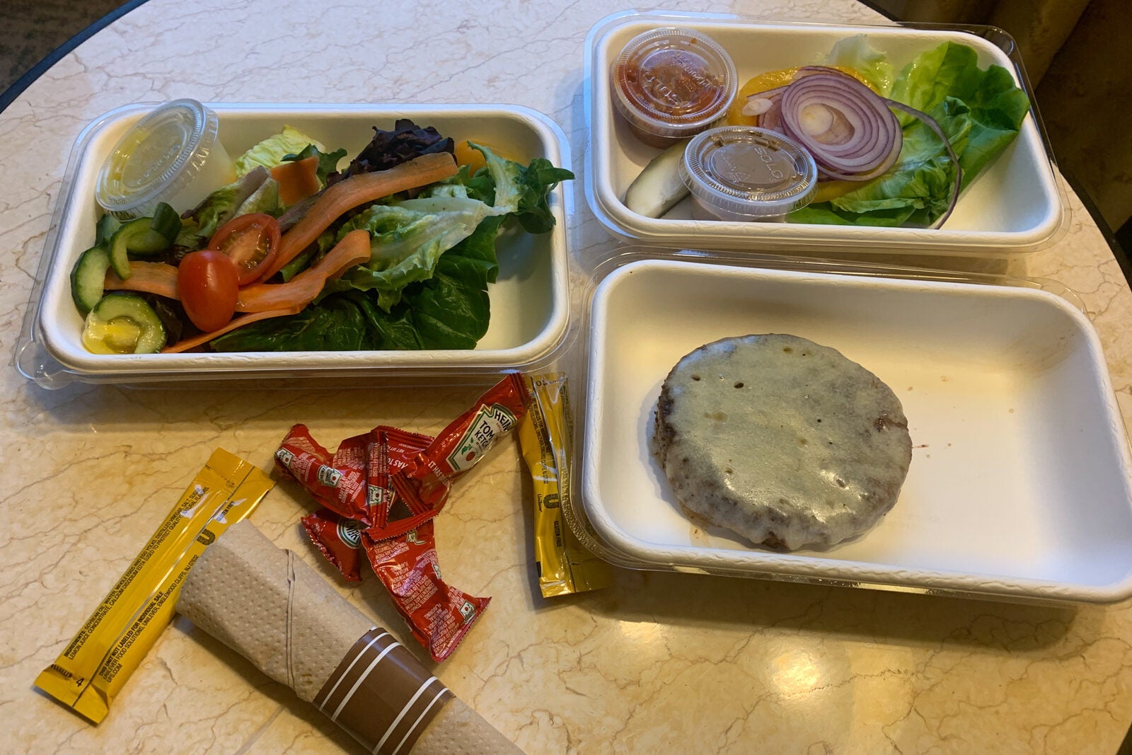 Takeout food from Tidal Restaurant in the lobby of the Olive 8 Seattle. (Photo by Clint Henderson/The Points Guy)