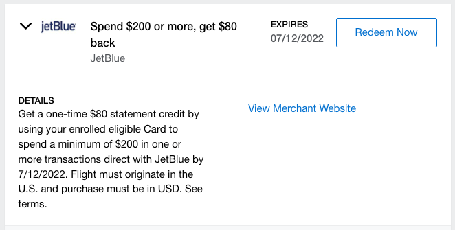 JetBlue Amex Offer