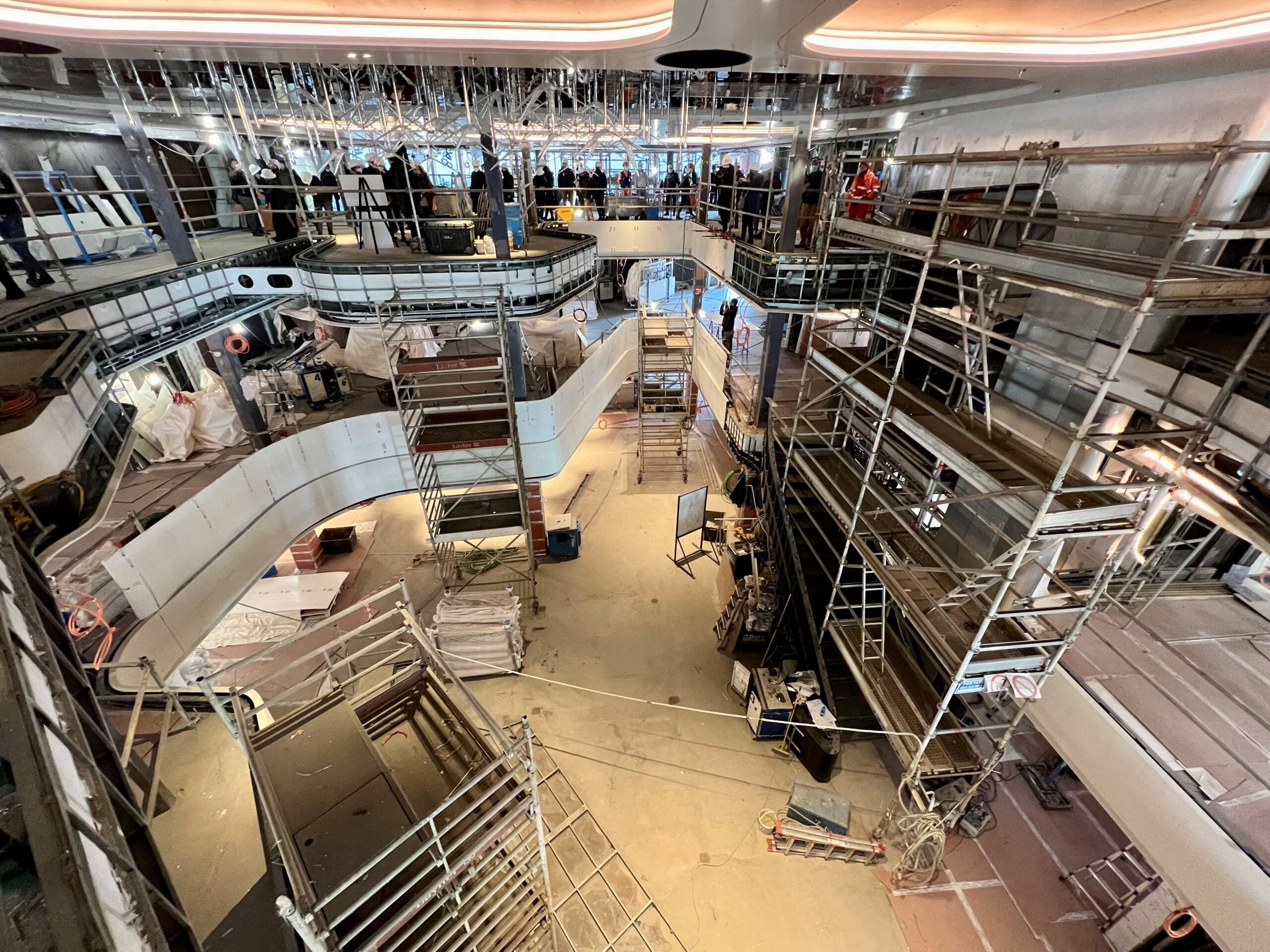 Norwegian Prima atrium under construction