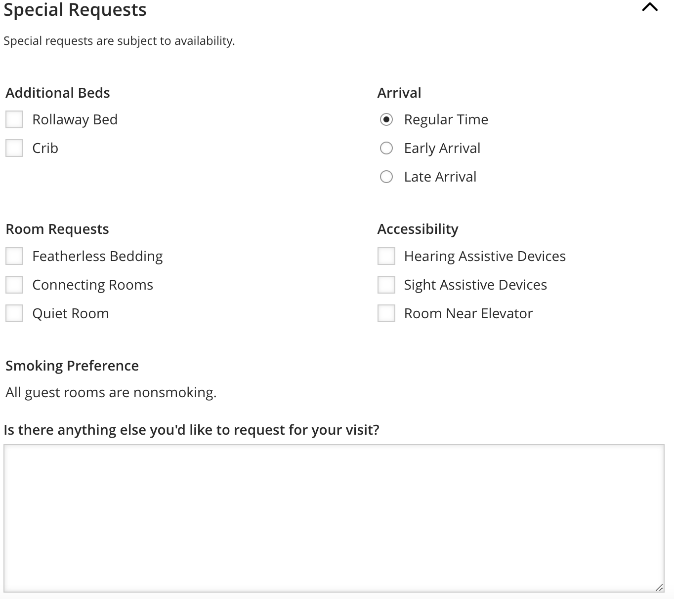 Accessibility requests when booking a room with Hyatt