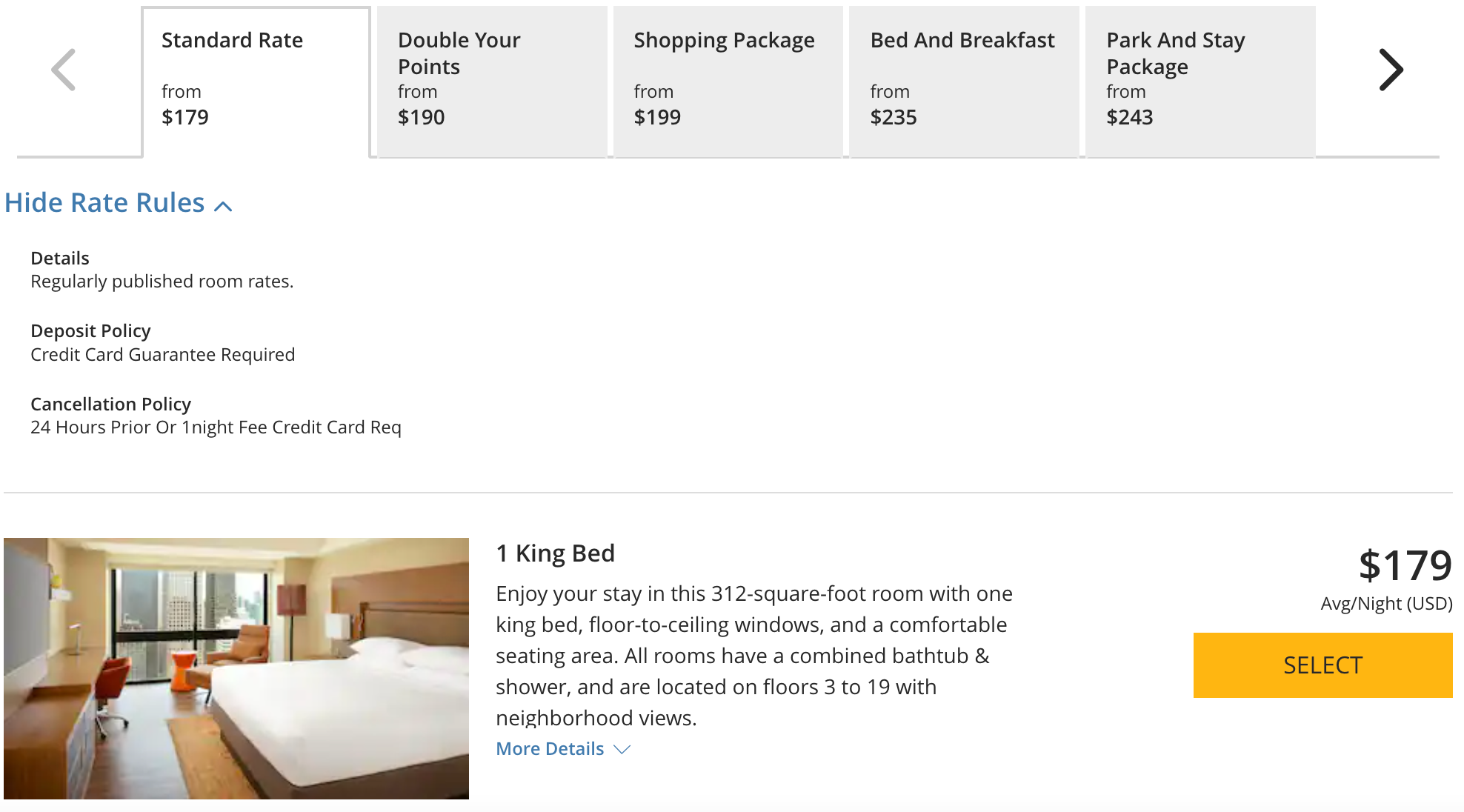 Booking a room at the Grand Hyatt SF