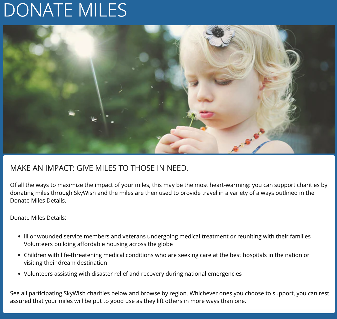 Donate SkyMiles