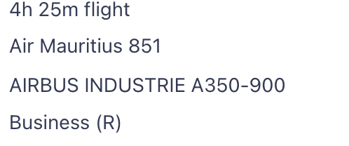 Booking a flight from MRU to JNB