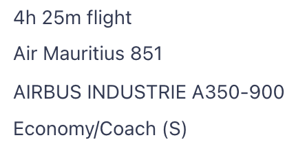 Booking a flight from MRU to JNB