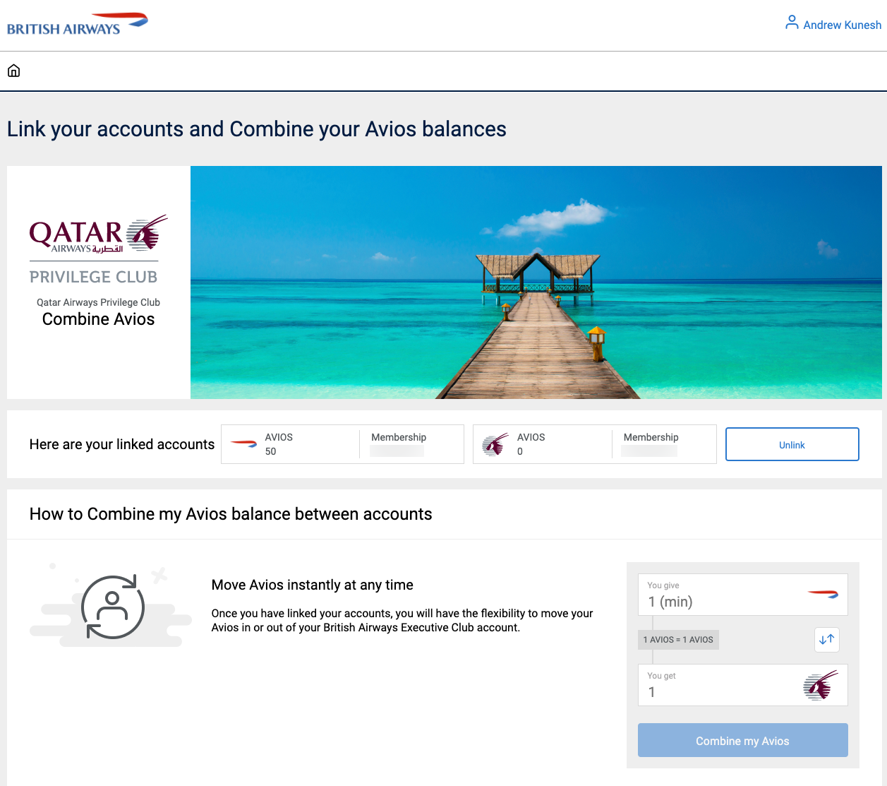 Transferring Qatar and BA