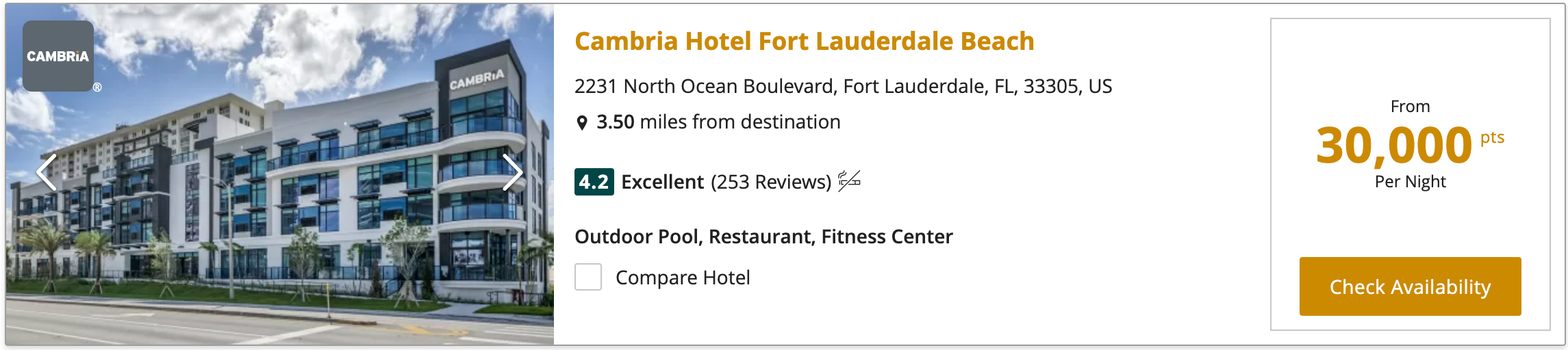 Booking a stay at Cambria Hotel Fort Lauderdale Beach