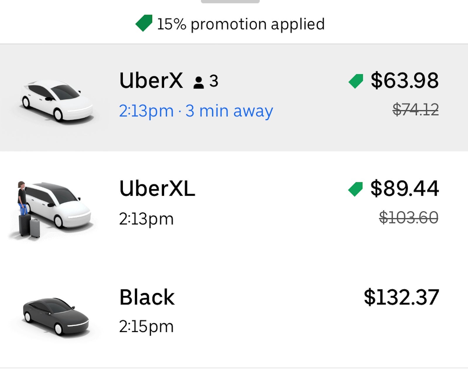 screenshot of an Uber trip from JFk to Manhattan
