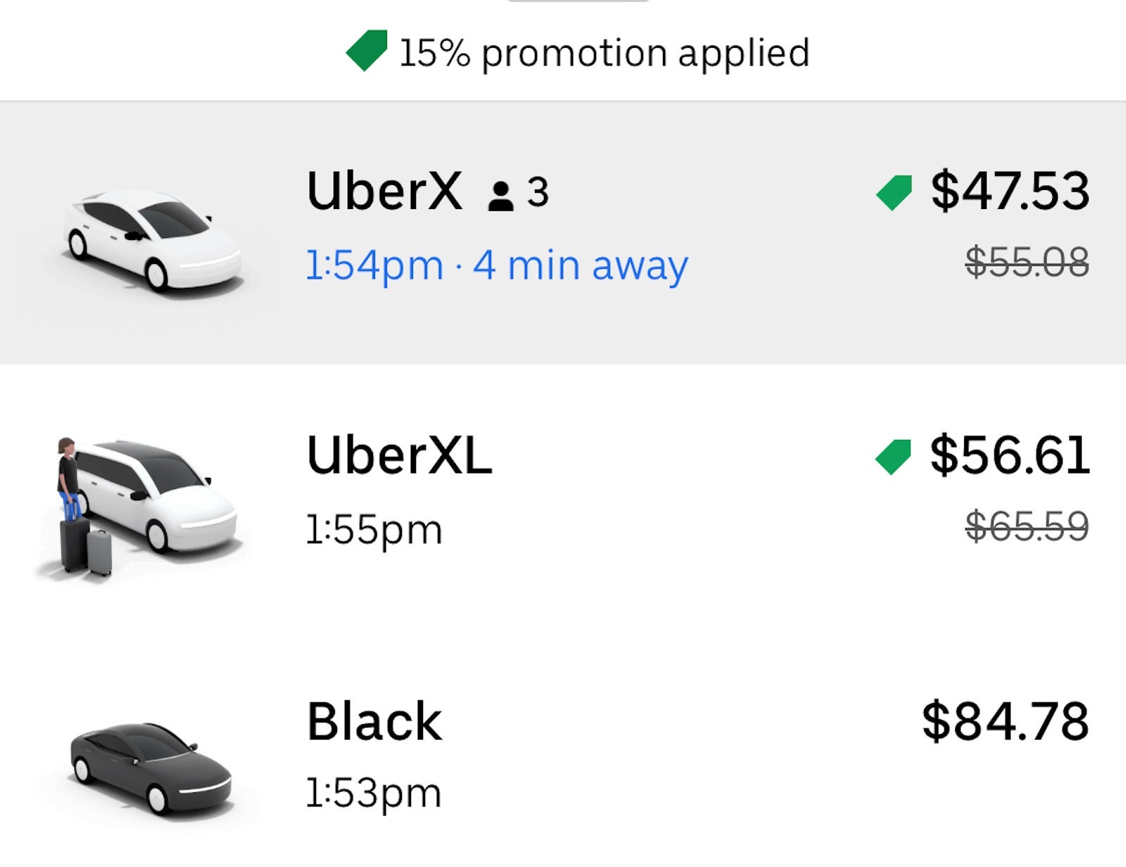 screenshot of an Uber trip from LGA to Manhattan