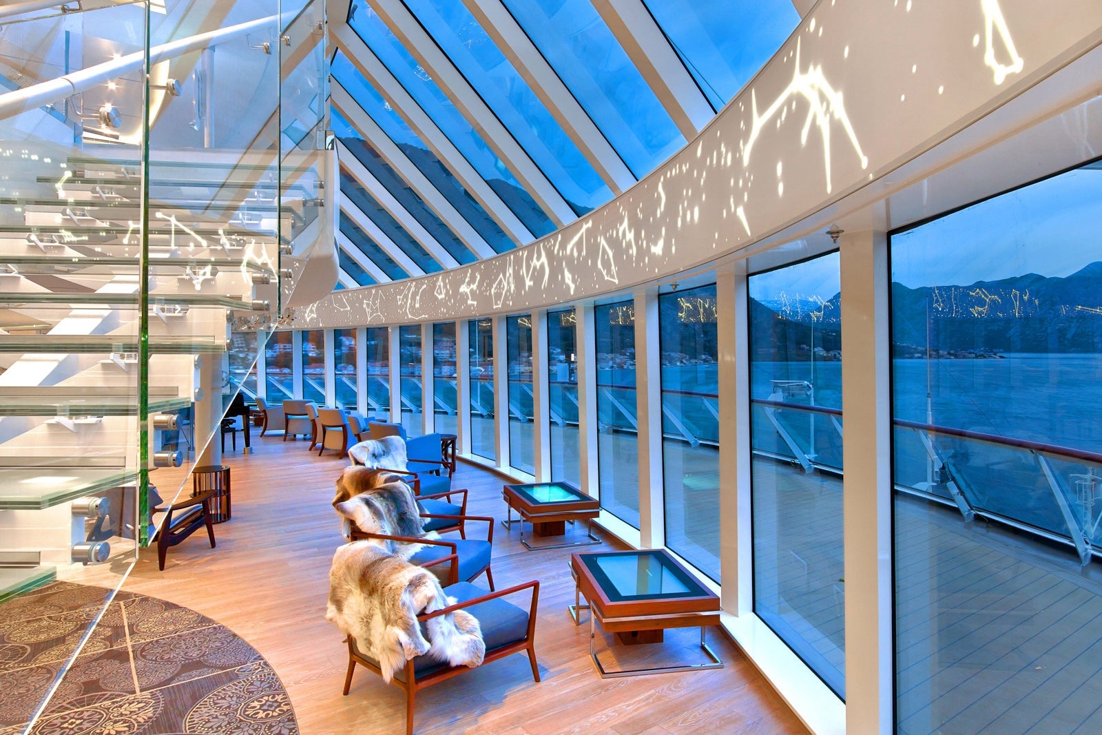 Viking Cruises Cruise Stock Viking Explorers Lounge Night