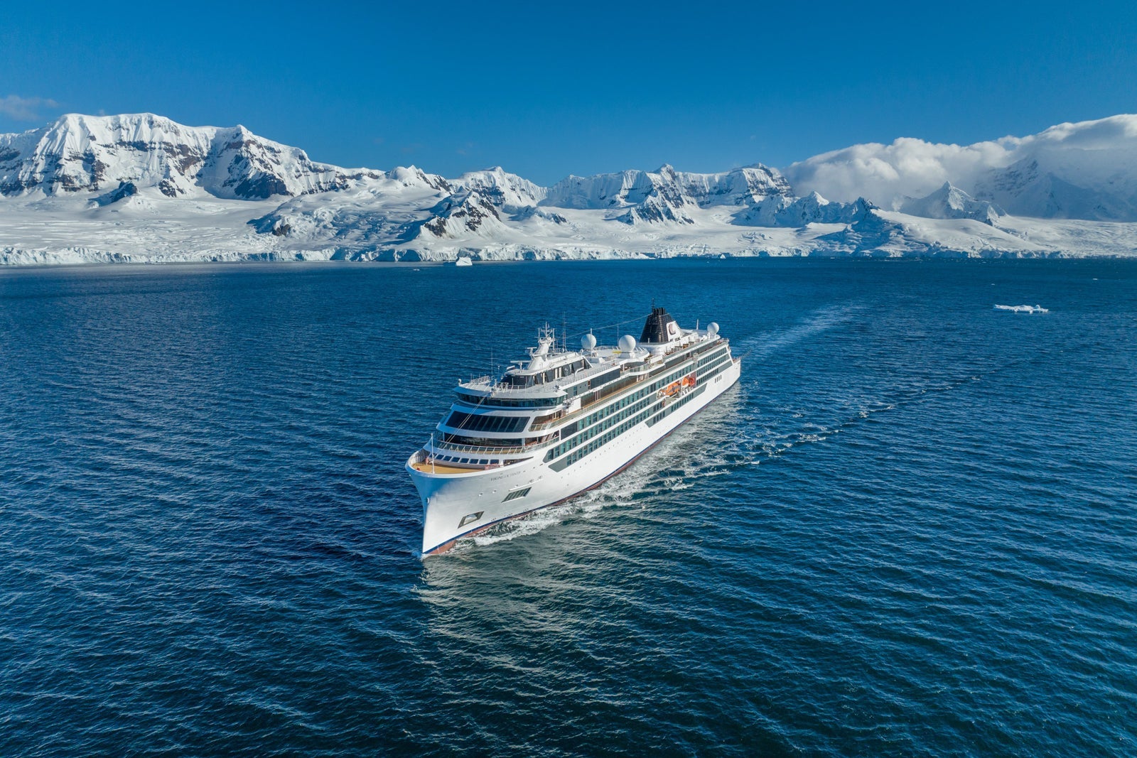 Viking Cruises Cruise Stock Viking Octantis Antartica Snowy Coastline