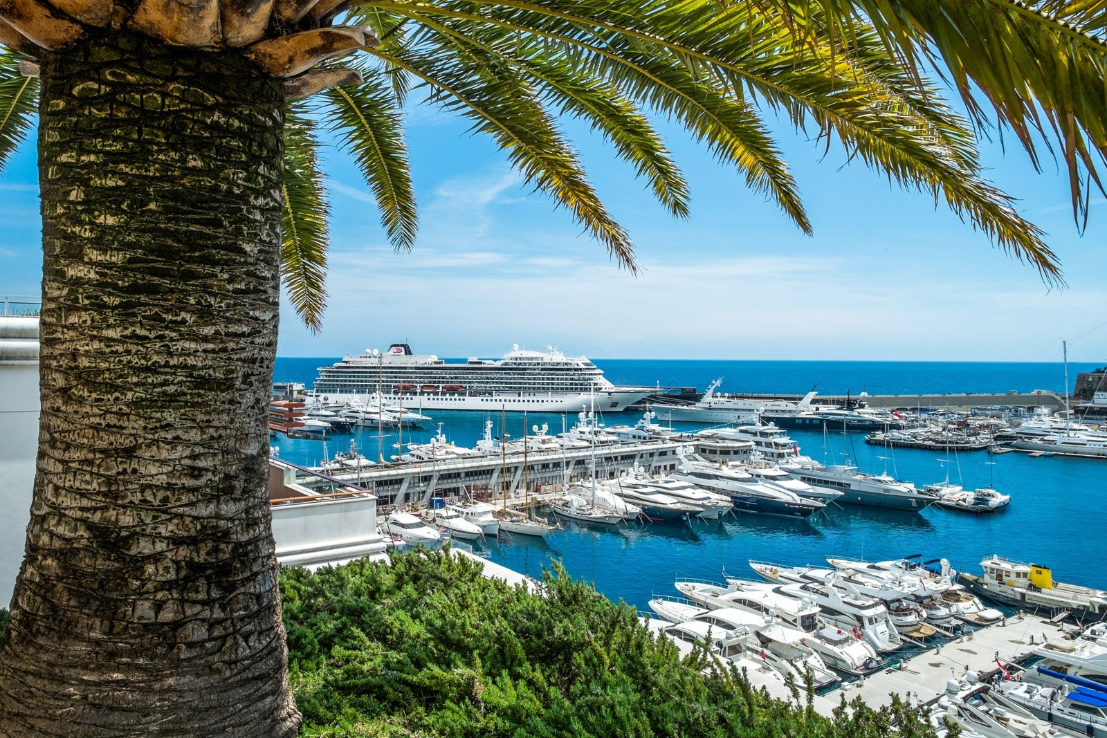 Cruise ship and yachts in Monaco