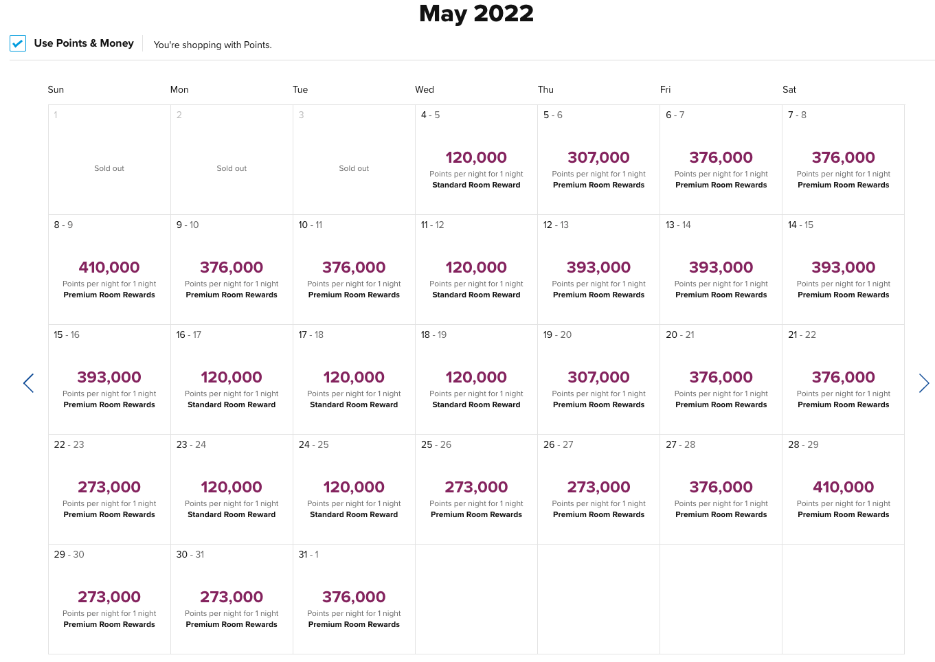 Waldorf Astoria Bevelry Hills price calendar