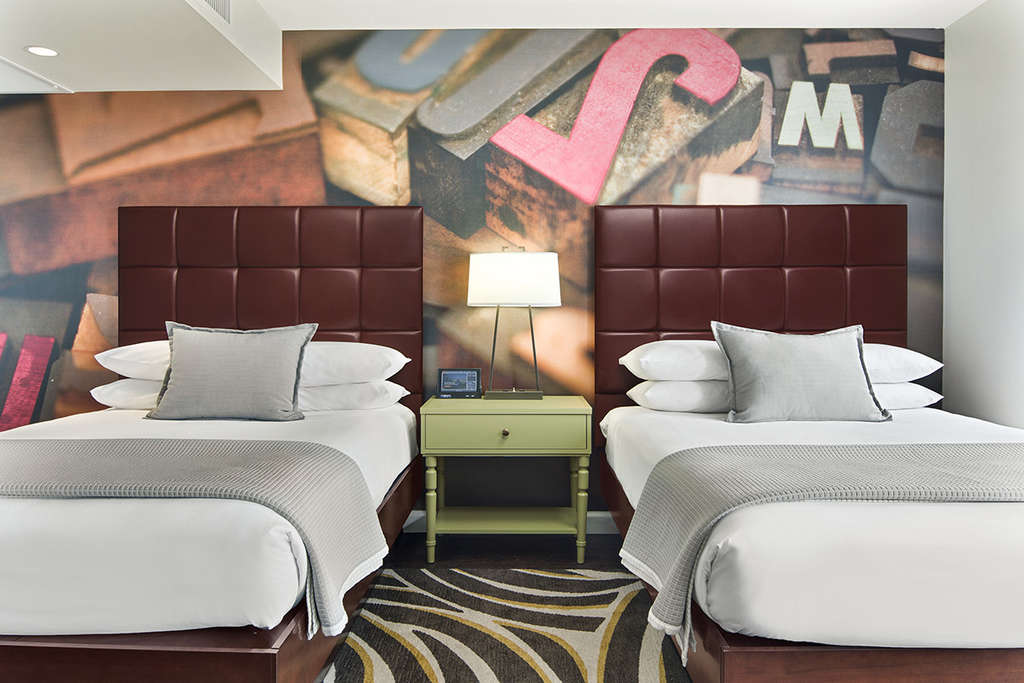 double beds in hotel