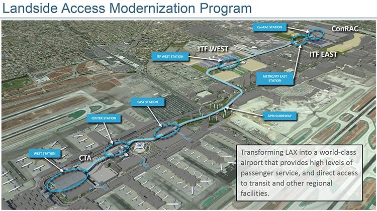 map of full LAX new APM line