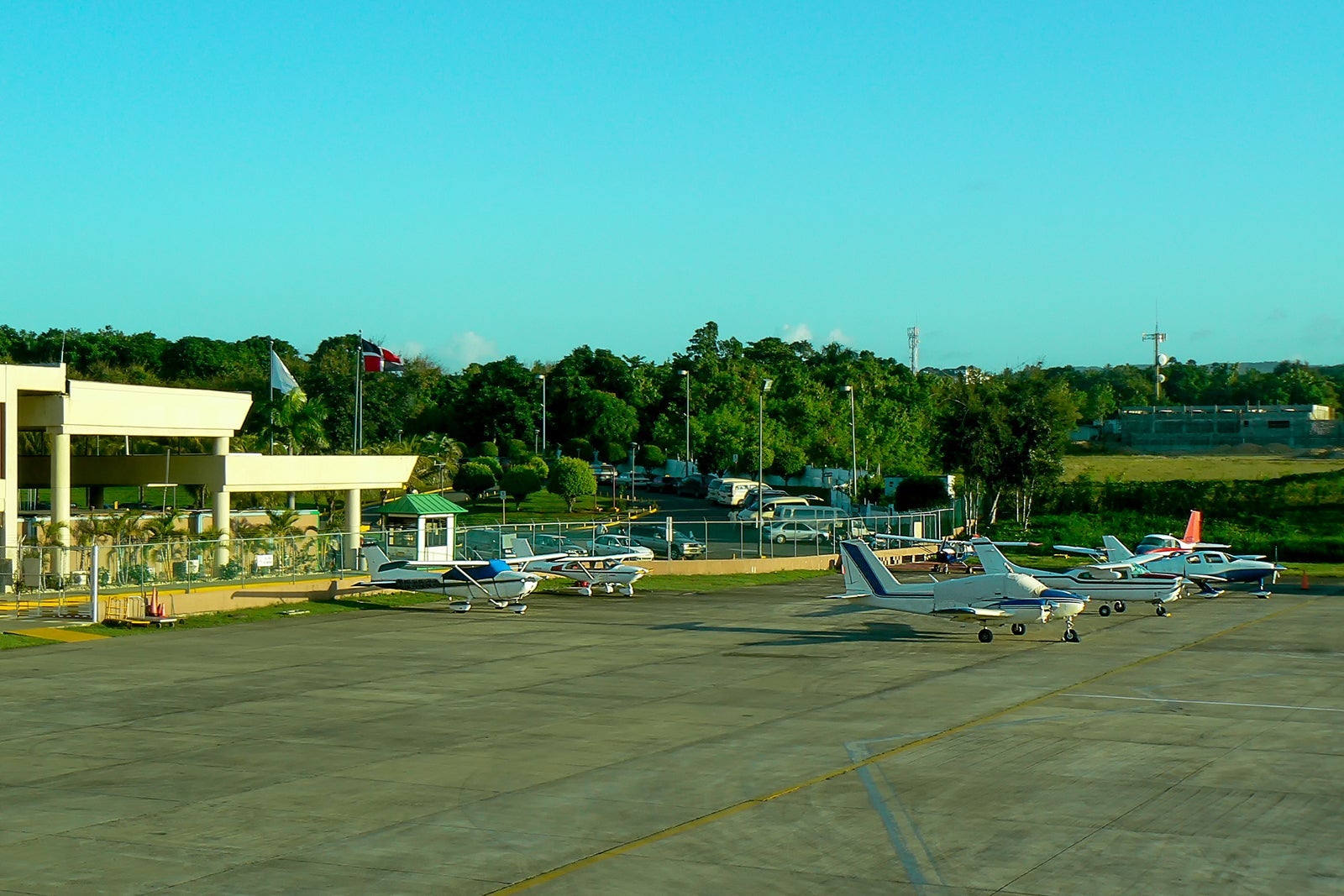Light aircraft on Puerto Plata airport in the Dominican Republic