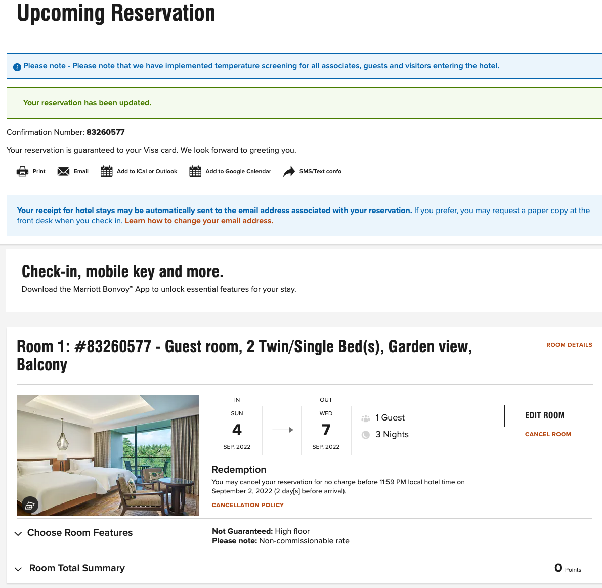 Same exact reservation, just with different payment method.
