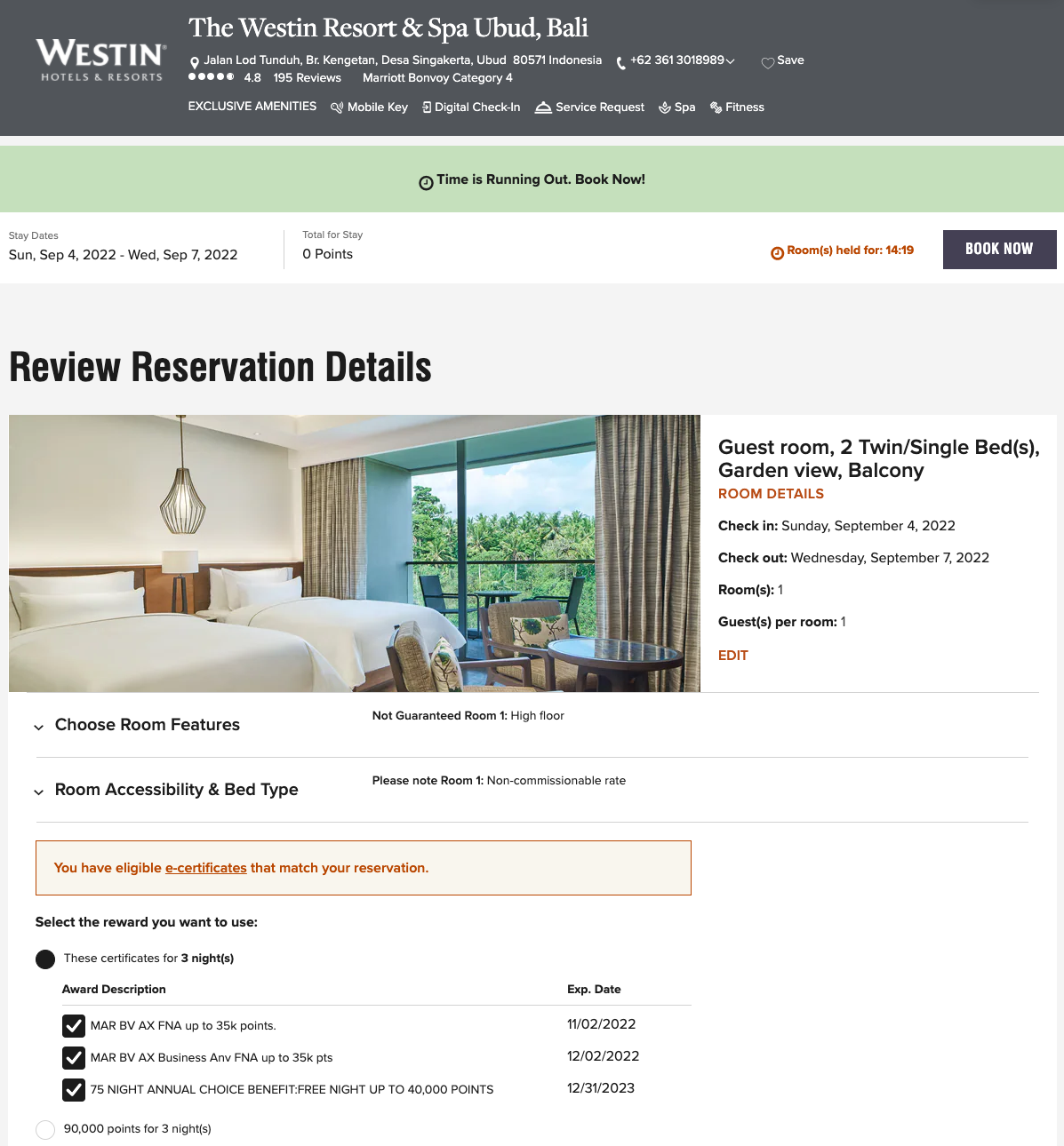 You can choose to pay with either points or certificates