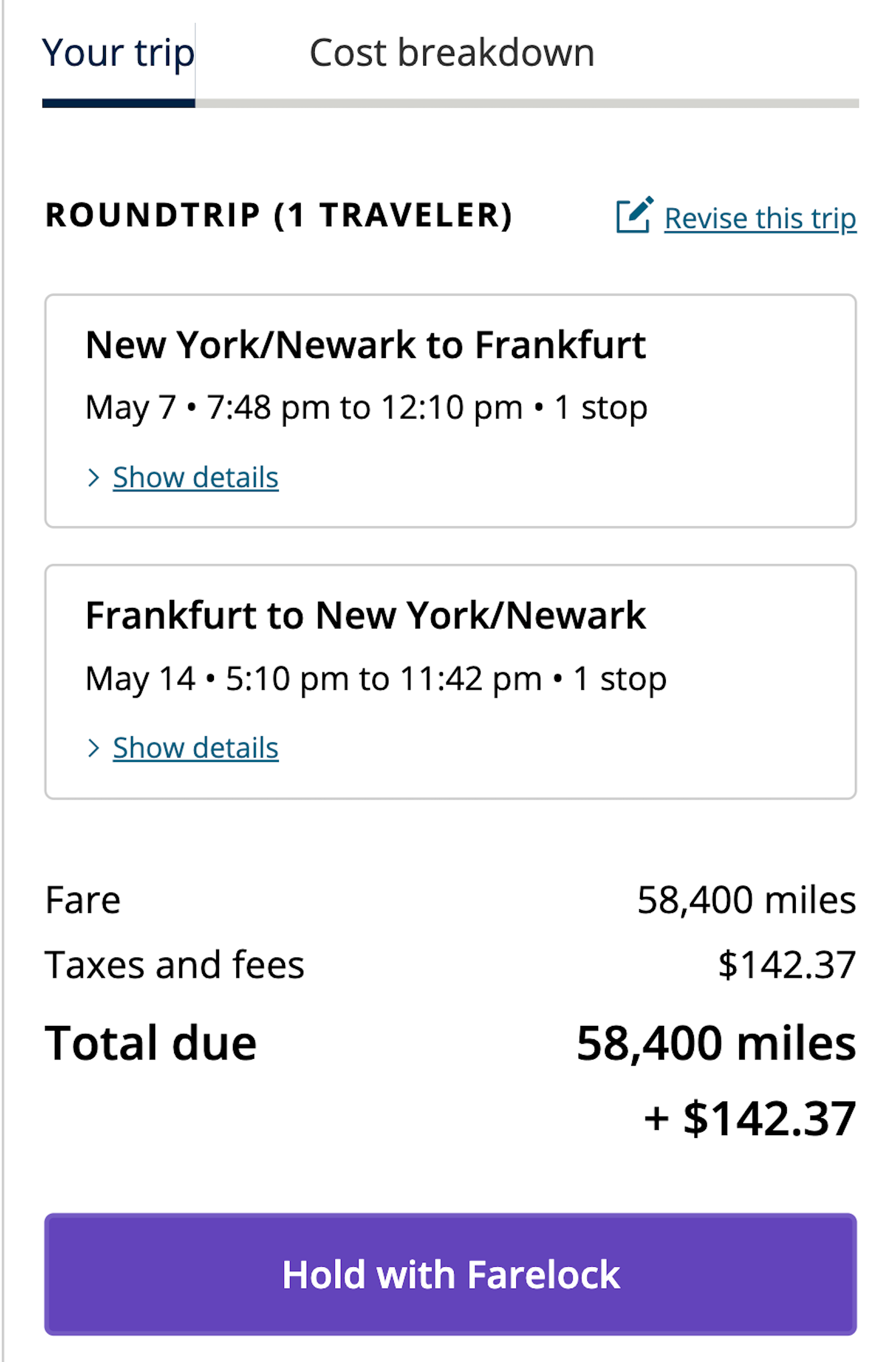 united mileage booking