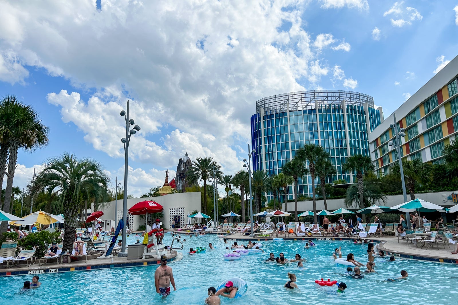 Swimmers at one of the pools at Universal's Cabana Bay Beach Resort.