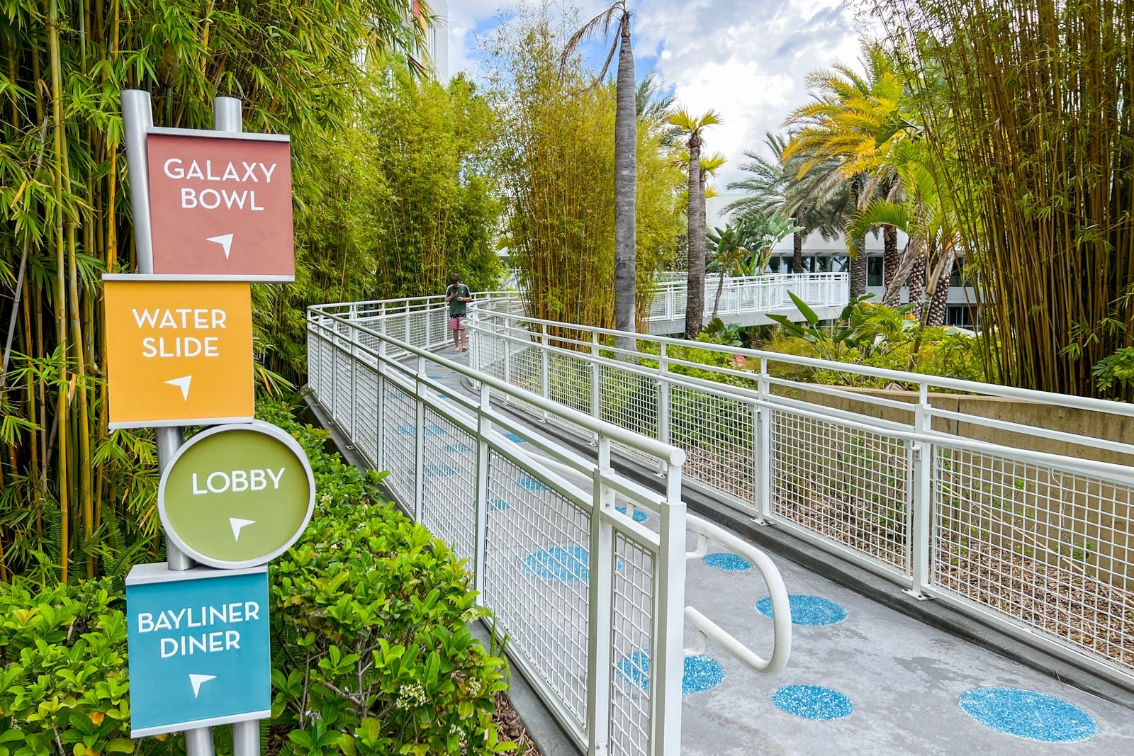 A walkway at Universal's Cabana Bay Beach Resort.