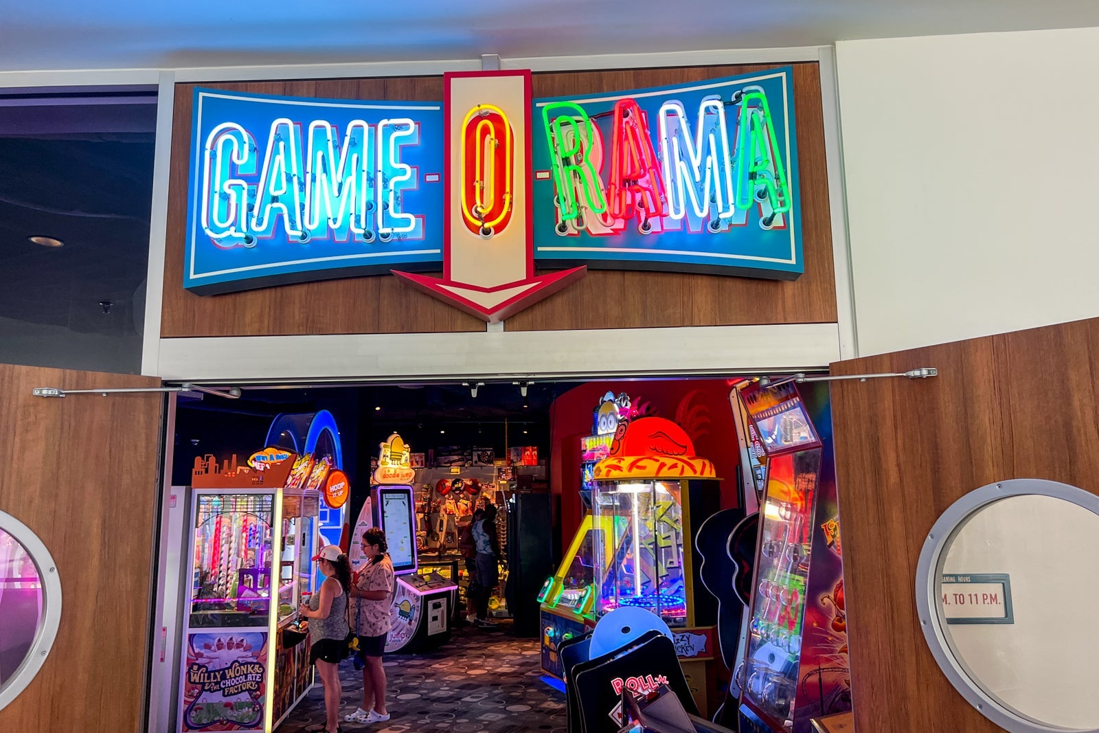 The entrance to the arcade.