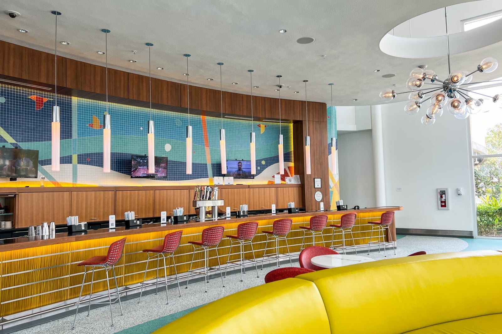 The lobby bar at Universal's Cabana Bay Beach Resort.