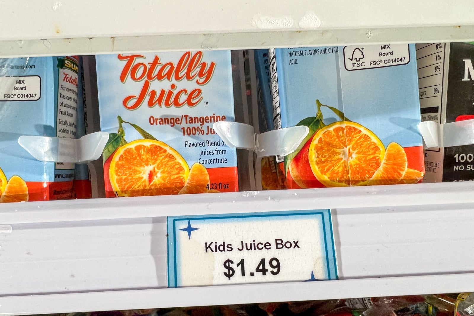 A kid's juice box for $1.49.