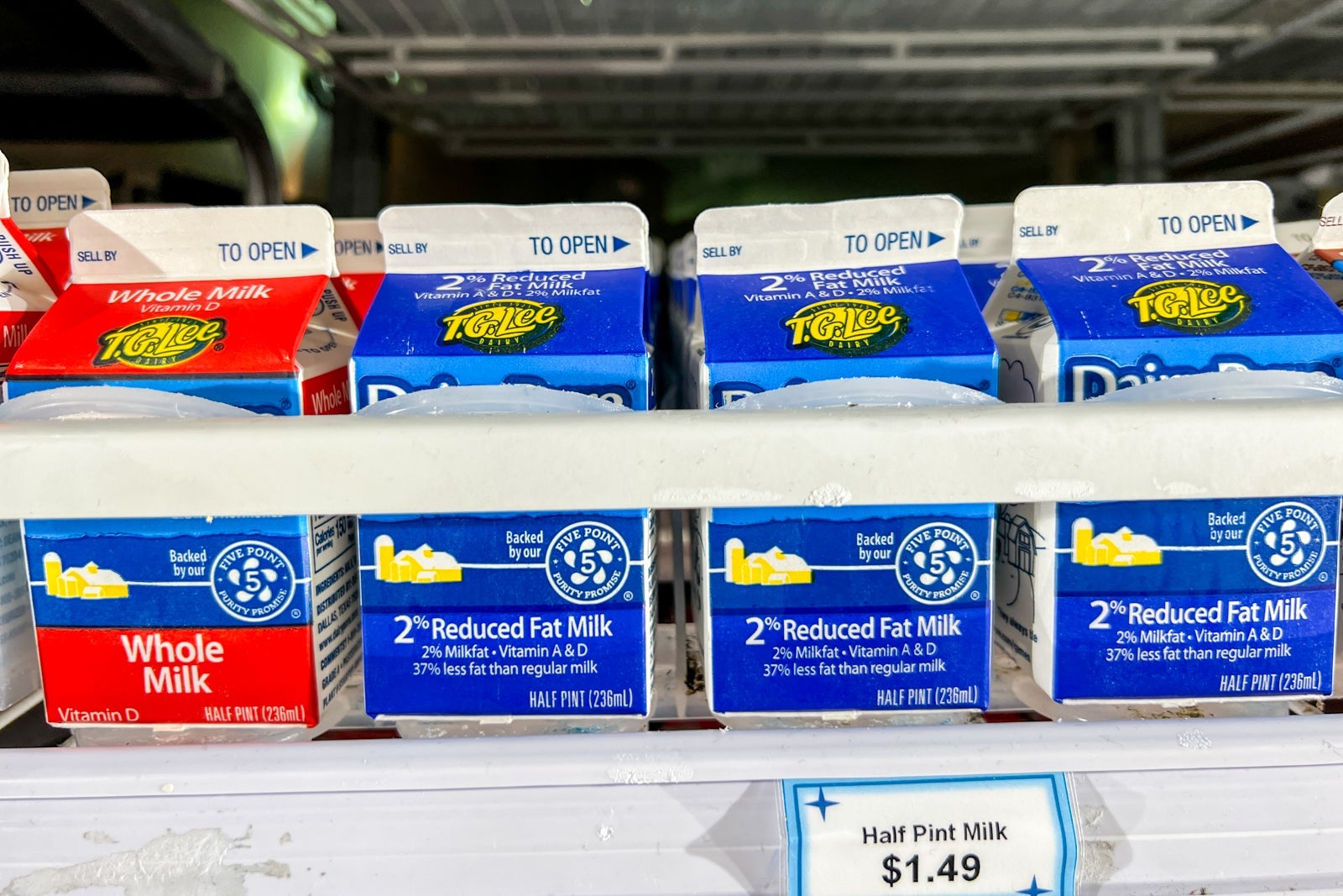 A half pint of milk for $1.49.