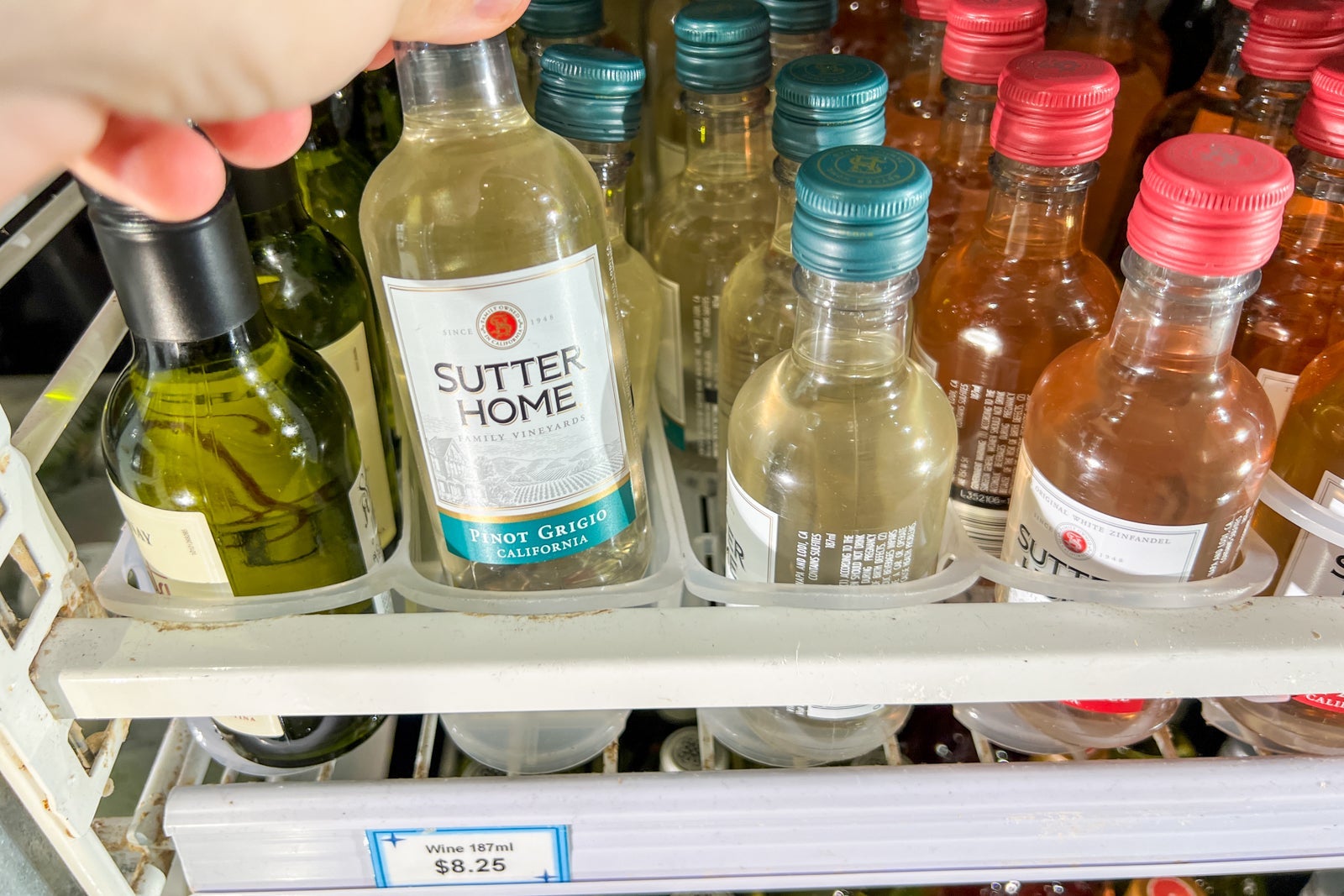 A bottle of Sutter Home wine for $8.50.