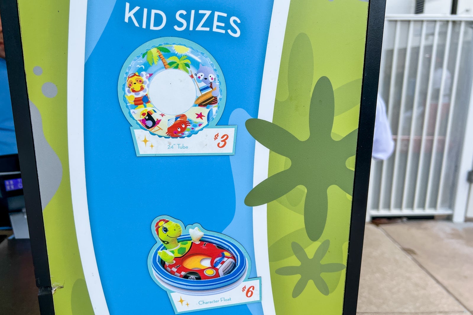 Floats for rent at the lazy river at Universal's Cabana Bay Beach Resort.