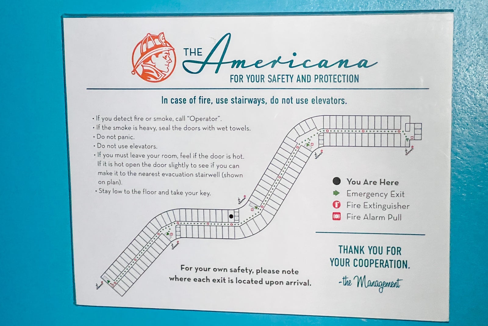 The floor plan from the back of the room door.