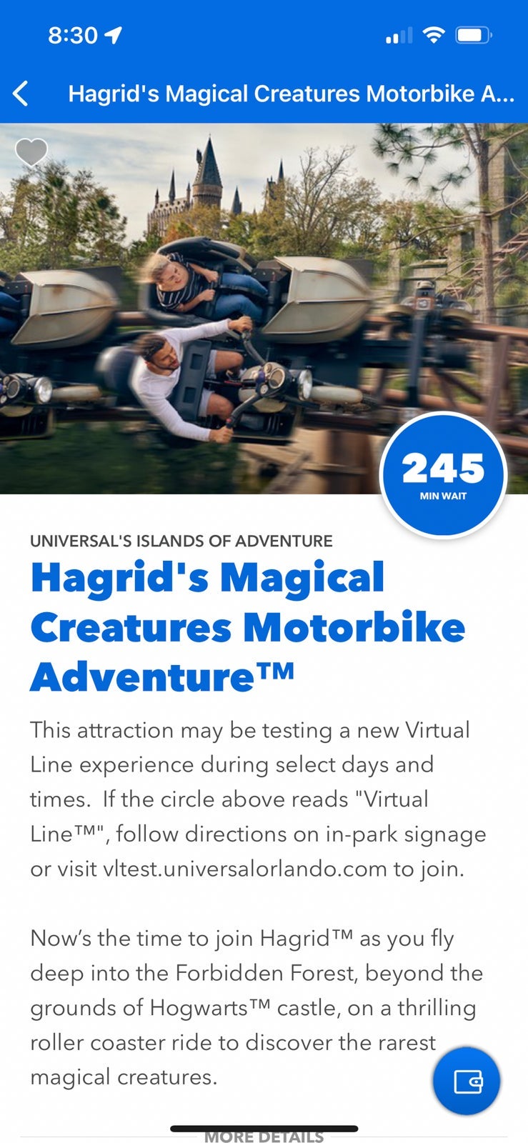 ride wait time