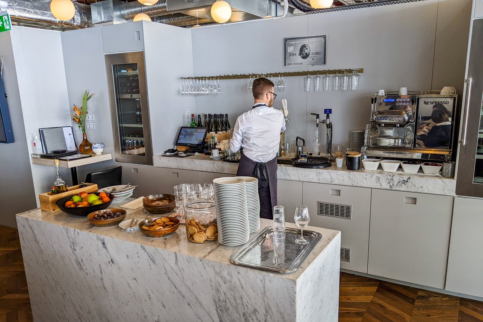 Pontus in the Air American Express lounge snacks